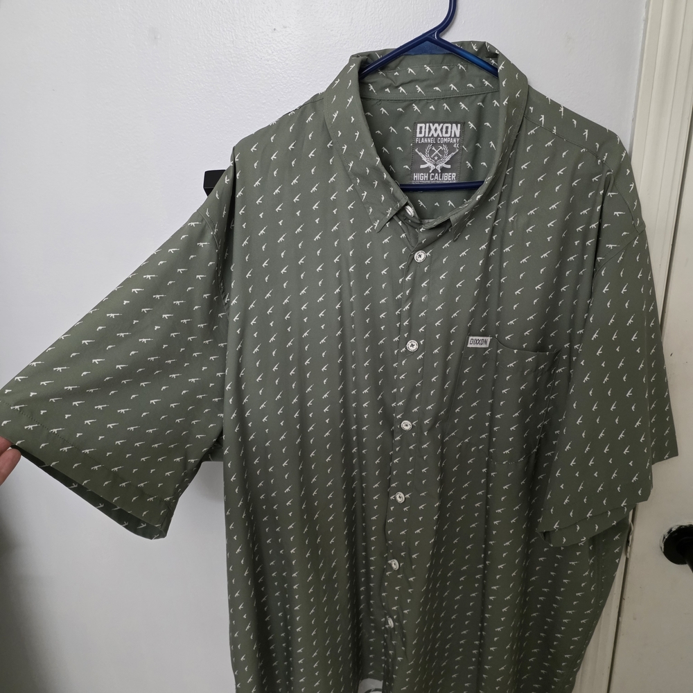 DIXXON "High Caliber" Men's Casual Olive Button Down Shirt